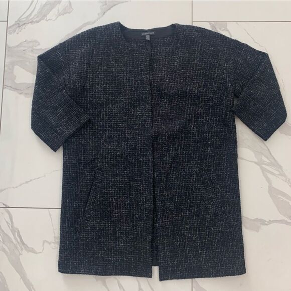 Eileen Fisher Women’s Cardigan Small Black Heather Wool Blend Jacket pockets - Picture 1 of 9